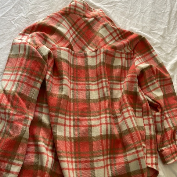 Coral plaid flannel jacket - Picture 5 of 6